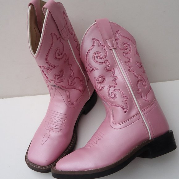 Old West Shoes | Size 13 D.Old West Kids Western Pink Boots. | Color: Black/Pink | Size: 13g | Sondrafitch22's Closet